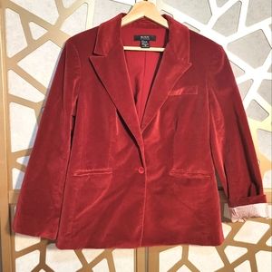 NWOT BODY BY VICTORIA Red Velvet Blazer